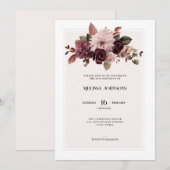 Elegant Floral Pink 60th Birthday Invitation Einladung (Vorne/Hinten)