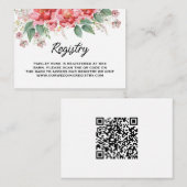 Elegant Floral Pink Bridal Shower Begleitkarte (Vorne/Hinten)