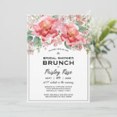 Elegant Floral Pink Bridal Shower Einladung (Stehend Vorderseite)