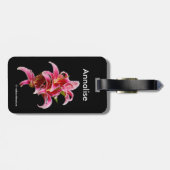 Elegant Floral Pink Oriental Lilies Gepäckanhänger (Rückseite horizontal)