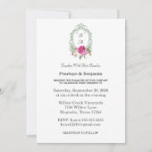 Elegant Floral Pink Peony Monogram Wedding Einladung (Vorderseite)