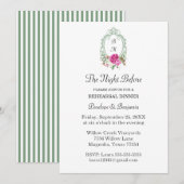 Elegant Floral Pink Peony Monogram Wedding Einladung (Vorne/Hinten)