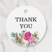 Elegant Floral Pink Peony Monogram Wedding Geschenkanhänger (Rückseite)
