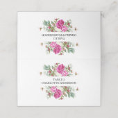 Elegant Floral Pink Peony Monogram Wedding Platzkarte (Außenseite Aufgefaltet)