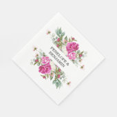 Elegant Floral Pink Peony Monogram Wedding Serviette (Ecke)