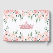 Elegant Floral Pink Quinceanera Gästebuch (Rückseite)