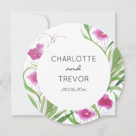 Elegant Floral Pink Wasserfarbe Handgestrichen Einladung