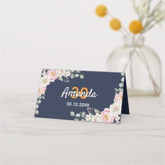 Elegant Floral Place Card and Table Number Tent Platzkarte