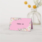 Elegant Floral Place Card and Table Number Tent Platzkarte (Vorderseite)