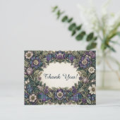 Elegant Floral Plaid Thank You Postkarte (Stehend Vorderseite)