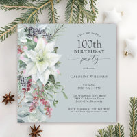 Elegant Floral Poinsettia 100. Geburtstag