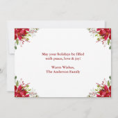 Elegant Floral Poinsettia Frohe Weihnachten Karte (Rückseite)