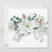 Elegant Floral Poinsettia Winter 50. Geburtstag Einladung (Rückseite)