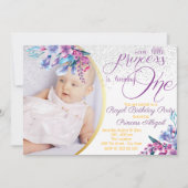 Elegant Floral Princess Birthday Einladung (Vorderseite)