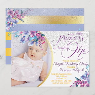 Elegant Floral Princess Birthday Einladung