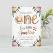 Elegant Floral Princess Invitation Einladung (Stehend Vorderseite)