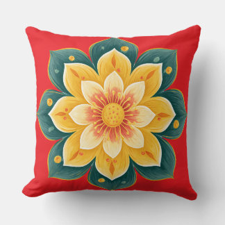 Elegant Floral Print Decorative Pillow Kissen