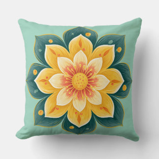 Elegant Floral Print Decorative Pillow Kissen