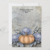 Elegant Floral Pumpkin Halloween Hochzeit Einladung (Rückseite)