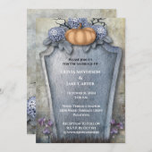 Elegant Floral Pumpkin Halloween Hochzeit Einladung (Vorne/Hinten)