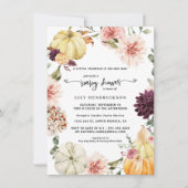 Elegant Floral Pumpkin | Kinderdusche im Herbst (Vorderseite)