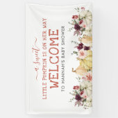 Elegant Floral Pumpkin | Kinderdusche im Herbst Banner (Vertikal)