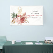 Elegant Floral Quinceanera 15. Geburtstag Banner (Messeveranstaltung)