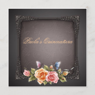 Elegant Floral Quinceañera Geburtstagseinladung Einladung