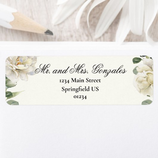 Elegant Floral Quinceanera Return Address
