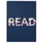 Elegant Floral READ Typography - Pastel Botanical  Klemmbrett (Rückseite)