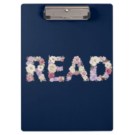 Elegant Floral READ Typography - Pastel Botanical  Klemmbrett