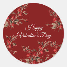 Elegant Floral Red Happy Valentine’s Day 