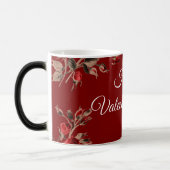 Elegant Floral Red Happy Valentine’s Day Verwandlungstasse (Links)