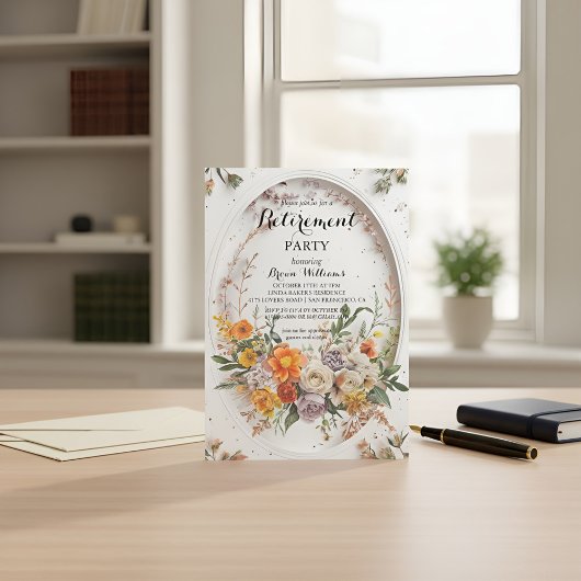 Elegant Floral Retirement Party Invitation | Soft  Einladung