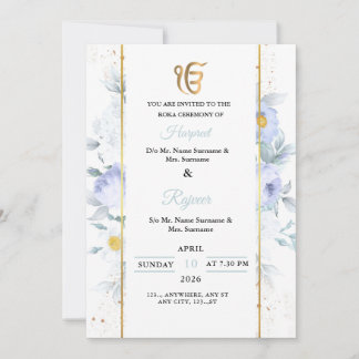 Elegant Floral Rokha Ceremony Invitation Einladung