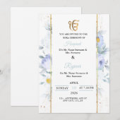 Elegant Floral Rokha Ceremony Invitation Einladung (Vorne/Hinten)