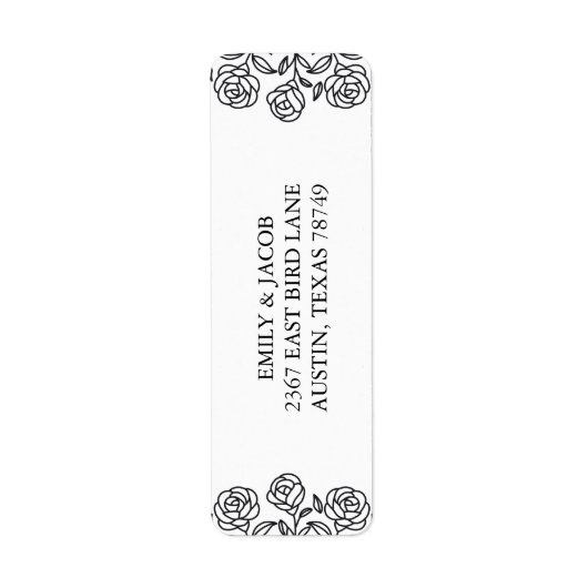 Elegant Floral Rose Black & White Minimalist (Vorne)