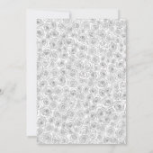 Elegant Floral Rose Black White Wedding Save The Date (Rückseite)