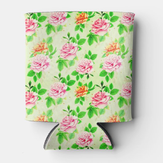 Elegant Floral Roses Green Leaves Pattern-23675 Dosenkühler (Vorderseite)