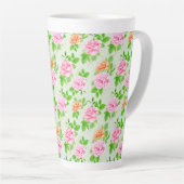 Elegant Floral Roses Green Leaves Pattern-23675 Milchtasse (Rechte Ecke)