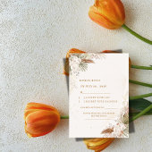 Elegant Floral RSVP Card | White Flowers & Gold
