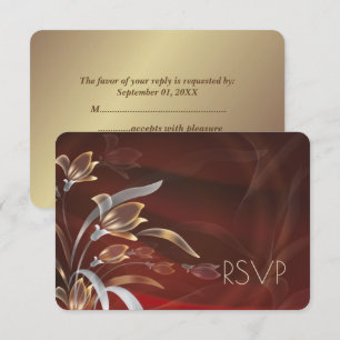 Elegant Floral   RSVP-Karten für Gold-Design RSVP Karte