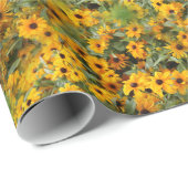 Elegant Floral Rudbeckias Schwarz-Mit Augen Susans Geschenkpapier (Rolleneckpunkt)