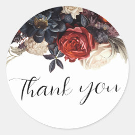 Elegant Floral Runder Aufkleber