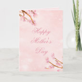 Elegant Floral Sakura Greeting for Mom Karte (Vorderseite)