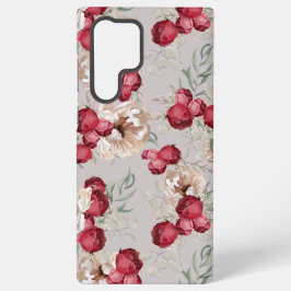 Elegant Floral Samsung Galaxy Case with Red Roses Hülle