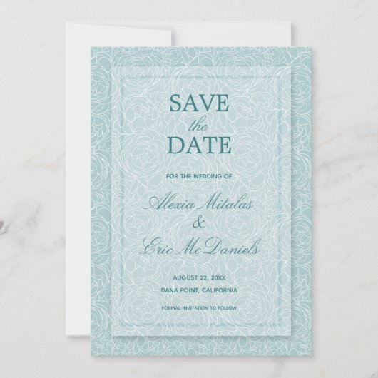 Elegant Floral Save The Date (Vorderseite)