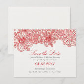 Elegant Floral Save the Date (Vorne/Hinten)