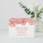 Elegant Floral Save the Date (Stehend Vorderseite)