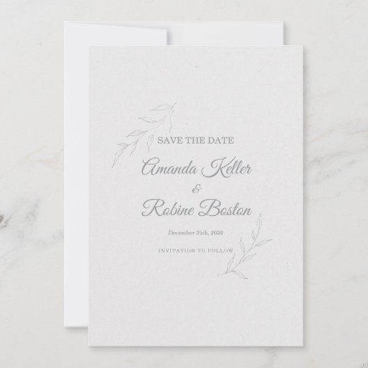 Elegant Floral Save the Date (Vorderseite)